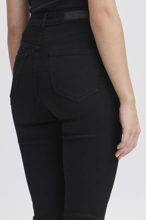 Twiggy slim high waist gallabuxur - svartar