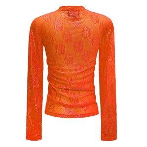 Rose lace toppur - orange